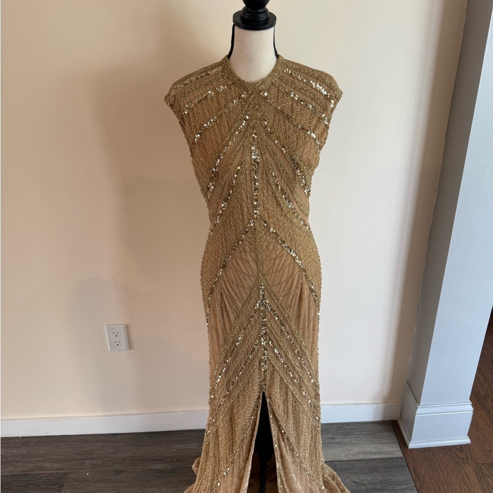 Elegant Gold Evening Gown